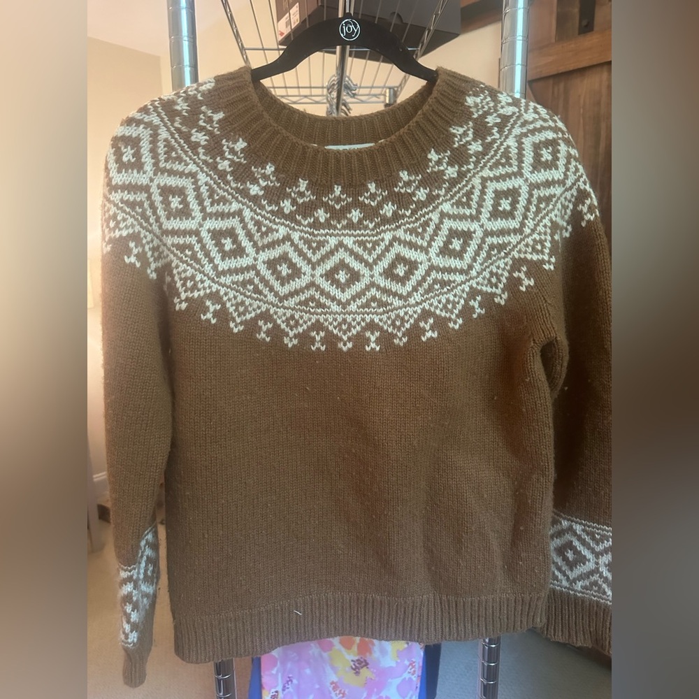 Orvis Brown and White Patterned Sweater